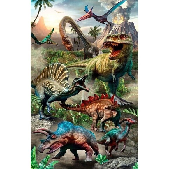 New Dinosaur Bath Beach Pool Gift Towel T-Rex Prehistoric Dinosaurs Jurassic - Picture 1 of 2